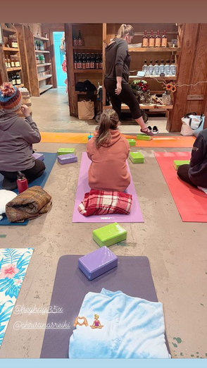 Picture of a yoga session at Mayers Cider Mill